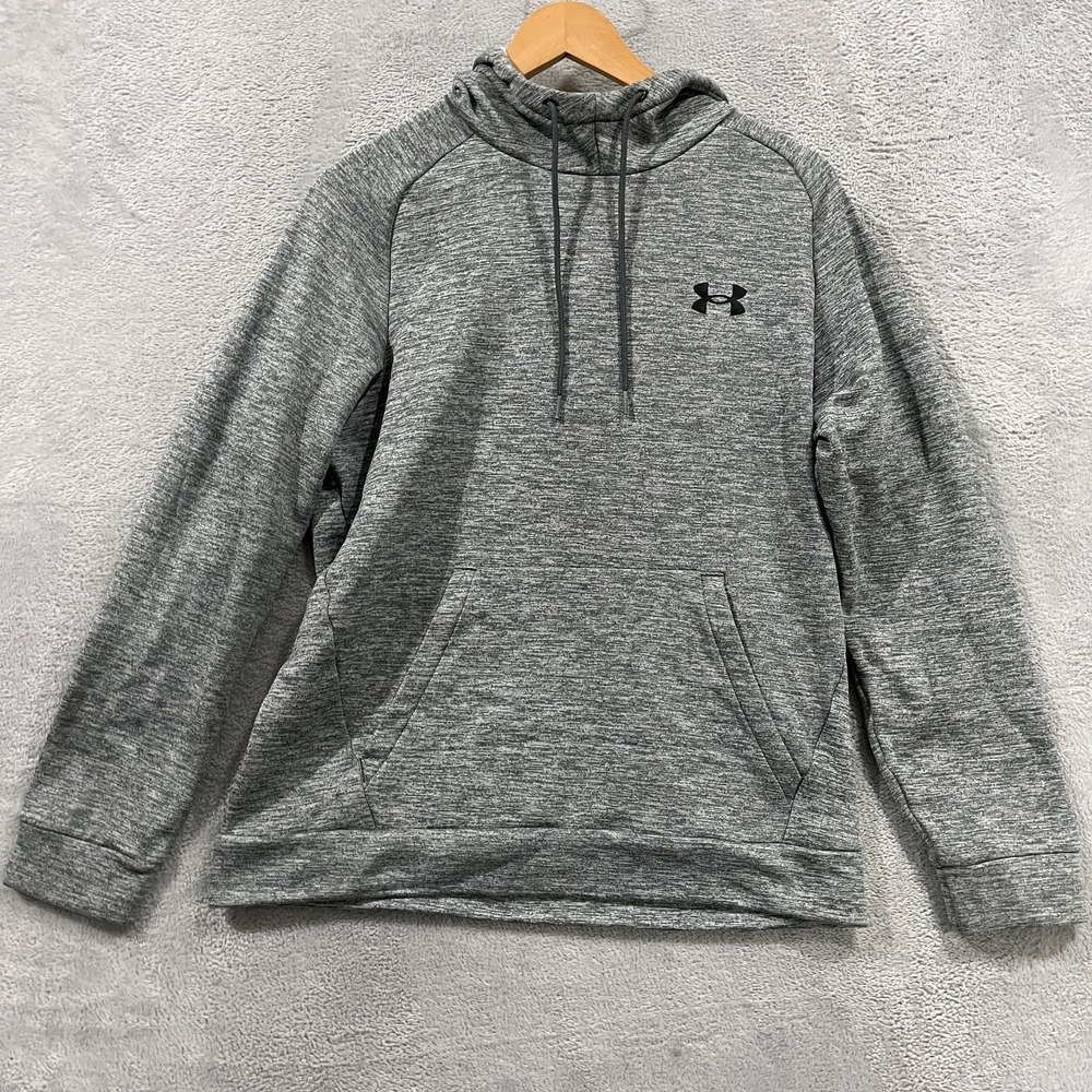 Under Armor Hoodie Mens Medium Loose Gray Fleece Lined Pullover‎ Performance Gym